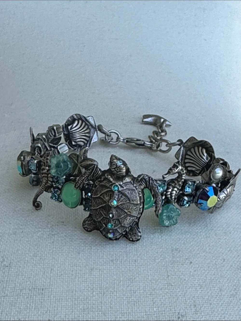 Mary DeMarco turtle and beach inspired adjustable bracelet - Picture 1 of 5